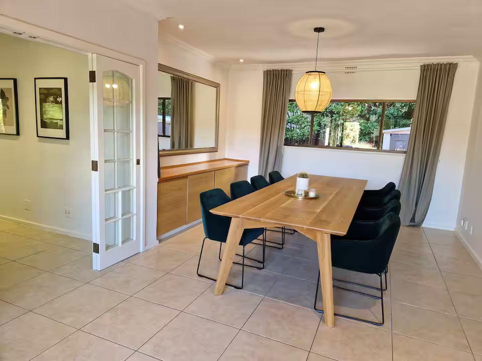 Open dining space with natural light
