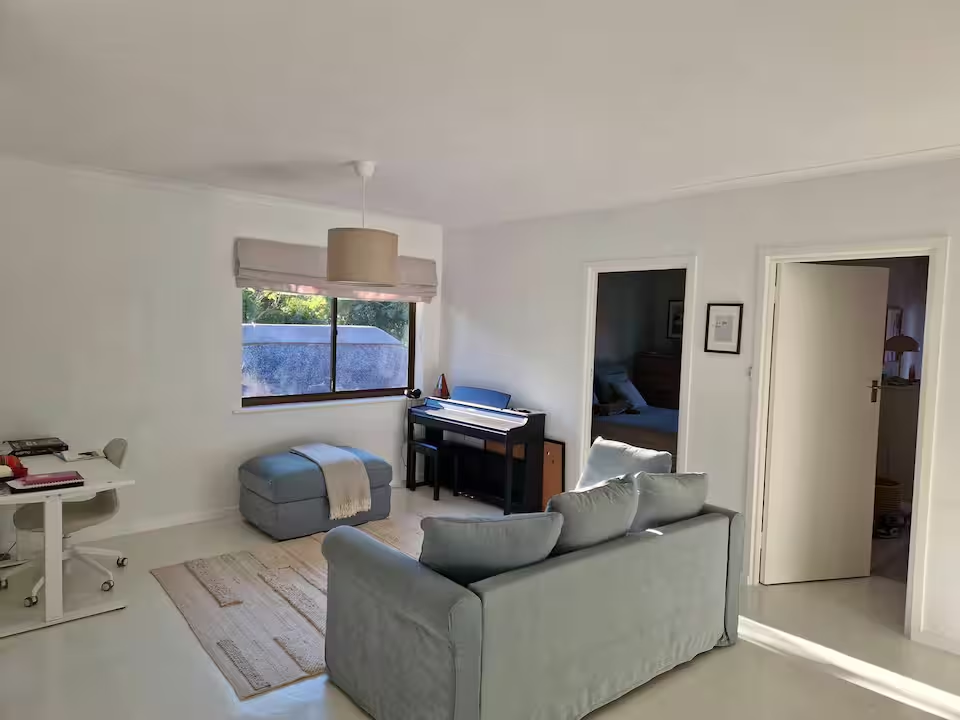 Family room with piano